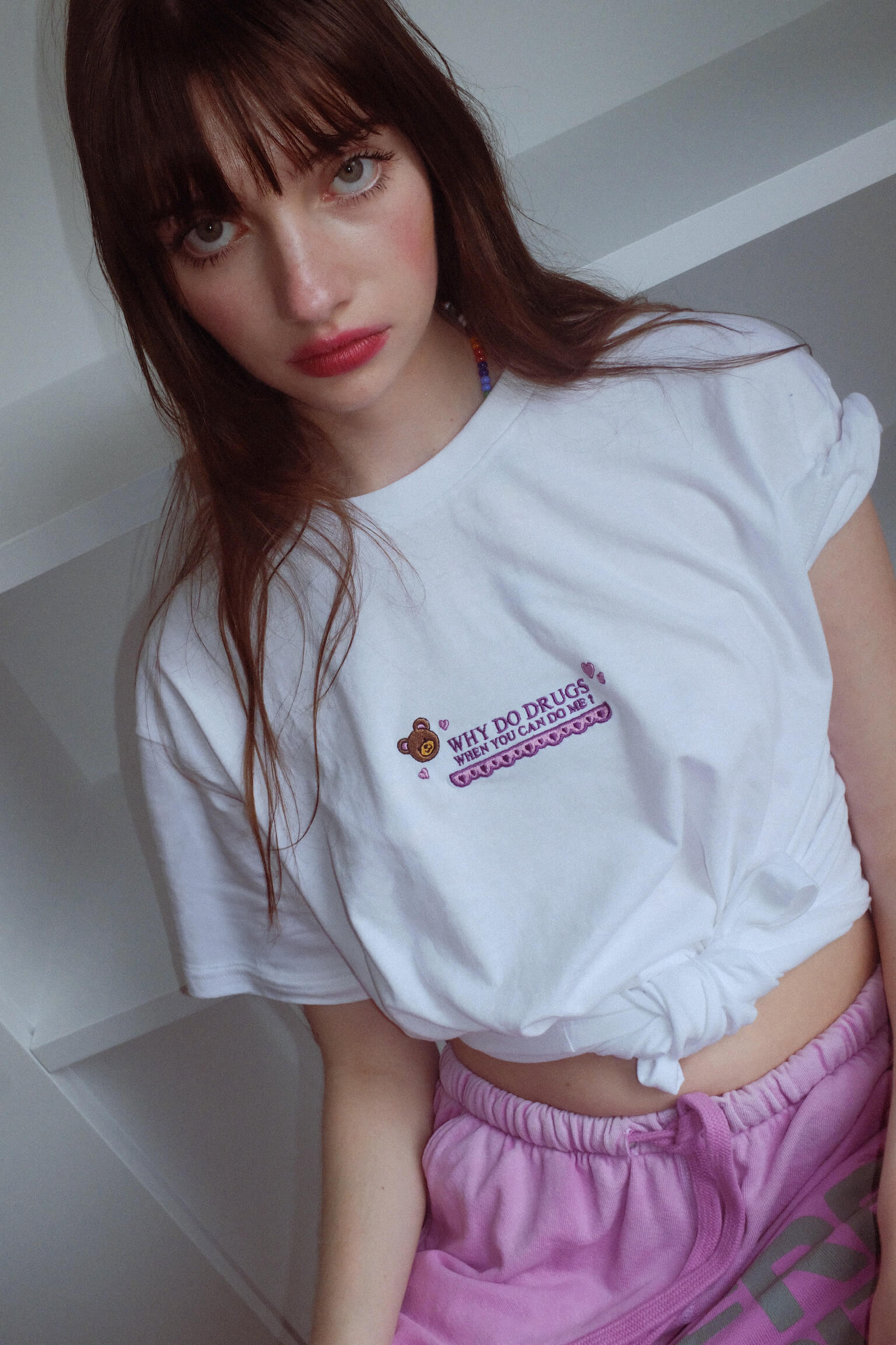 Why Do Drugs When You Can Do Me - T-shirt Brodé Cokine