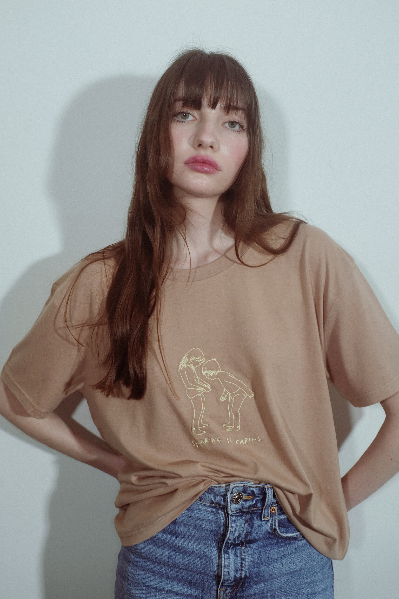 SharingisCaringCokineCottonEmbroideredTeeShirt-front