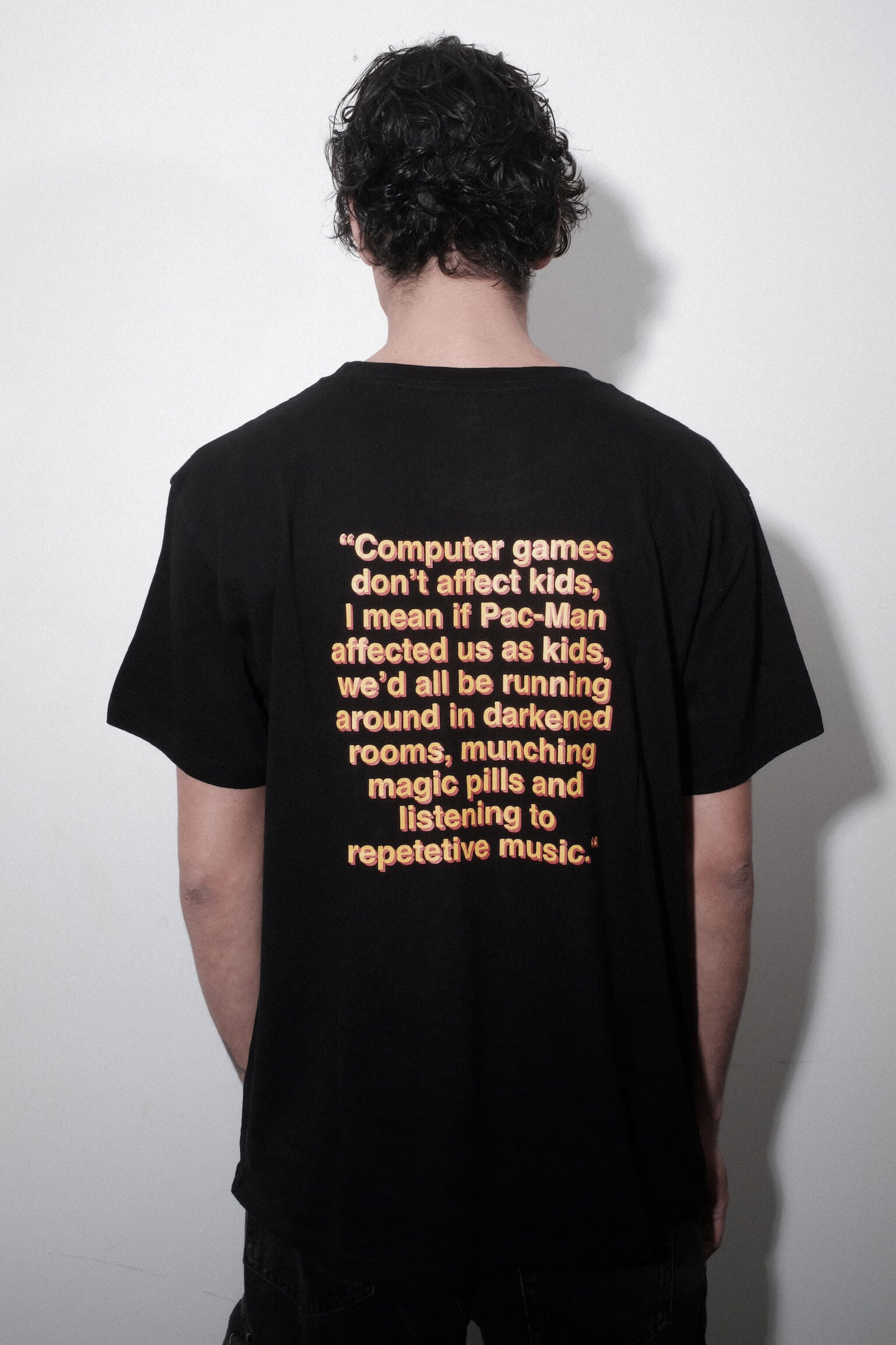 TechnoboysandgirlsblackCokineCottonprintedTeeShirt-back